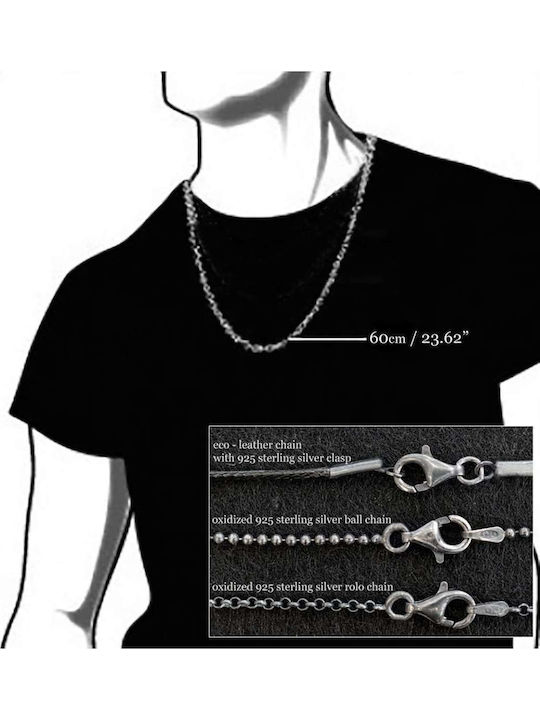 Men's Vintage Pendant Microphone Handmade Silver 925 Chain Bead