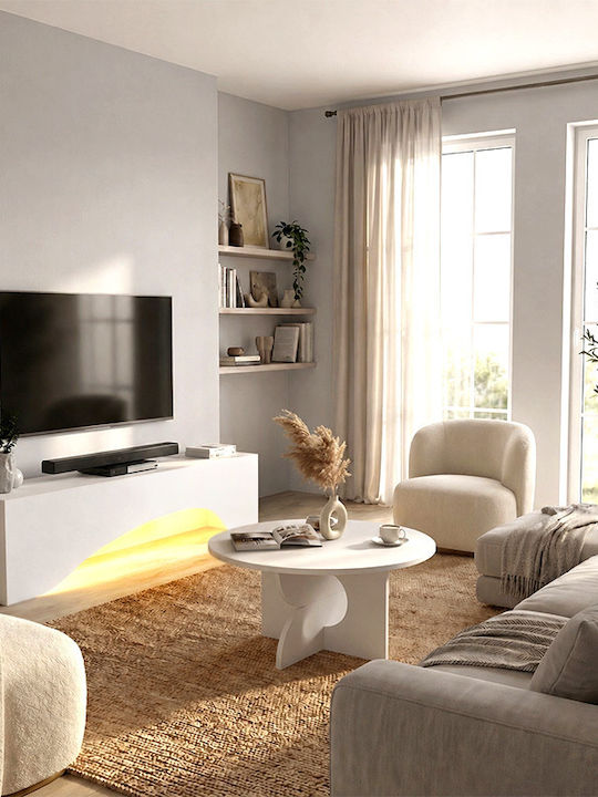 Έπιπλο Τηλεόρασης Mara με Φωτισμό LED Λευκό Μ150xΠ31.4xΥ40cm