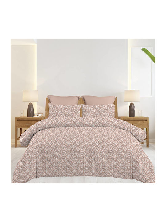 Astron Italy Emily Bed Sheets Set King Size 260x280cm Chocolate 4 Pieces