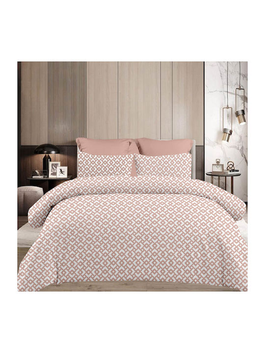 Astron Italy Chiara Σετ Σεντόνια King Size με Λάστιχο 260x280εκ. Chocolat (4τμχ)