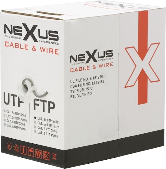 Set 305 Ftp Cat5e Кабел 305м Екраниран Алуминиево Фолио Cca 24awg Интернет Мрежови Pvc