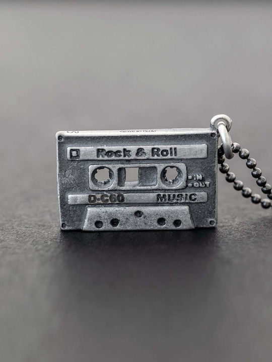 Men's Pendant Casette Handmade Silver 925 Chain Roll 50cm