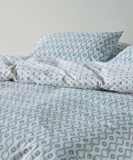 Kentia Trubi Bed Sheets Set King Size 270x270cm Blue (4 Pieces)