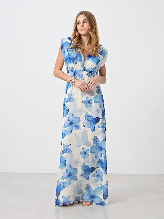 Summer Maxi Dress with Slit Sky Blue