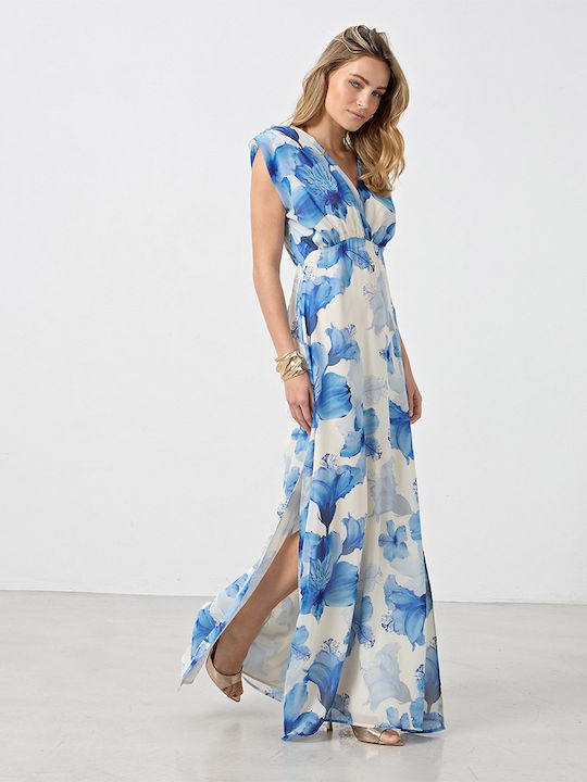 Summer Maxi Dress with Slit Sky Blue