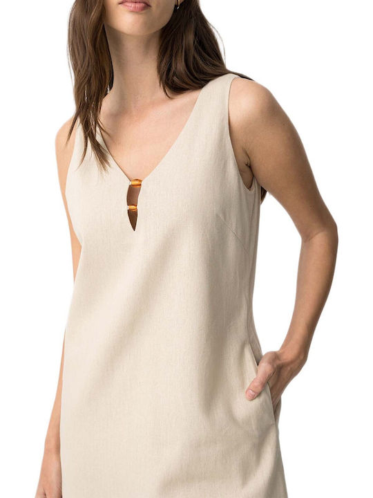 Summer Mini Dress Beige