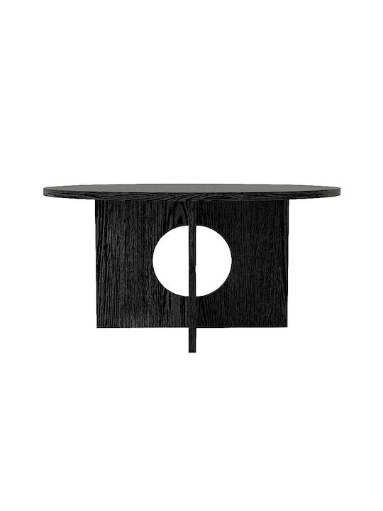 Round Side Table Mara Wooden Sencron Black W75xL75xH36.8cm