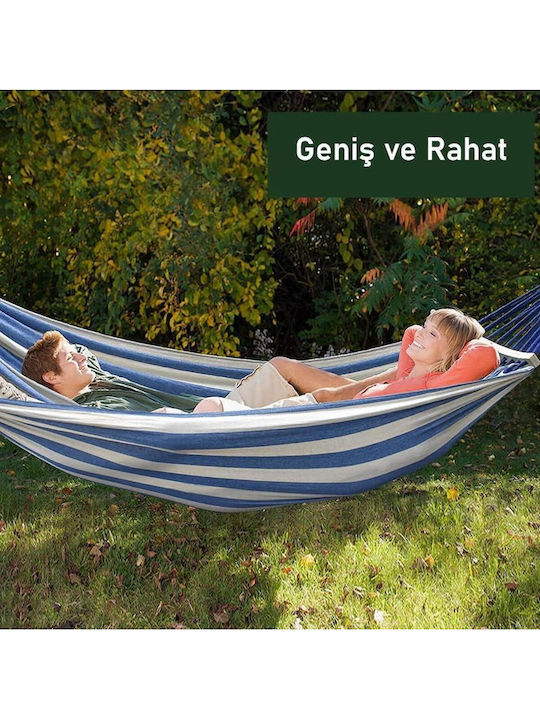 SteweHome Double Fabric Blue Hammock 260x150cm