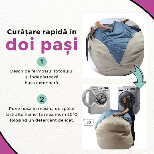 Fotolii Puf Bolster Impermeabil Albastru Regal 130x100x80cm