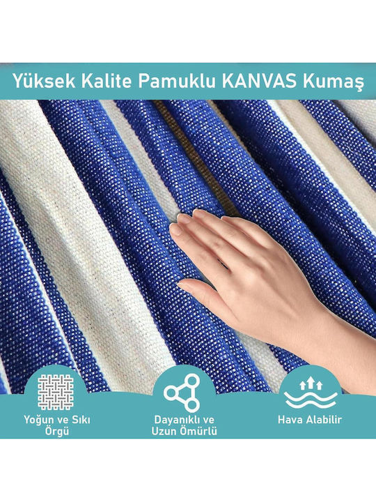SteweHome Double Fabric Blue Hammock 260x150cm