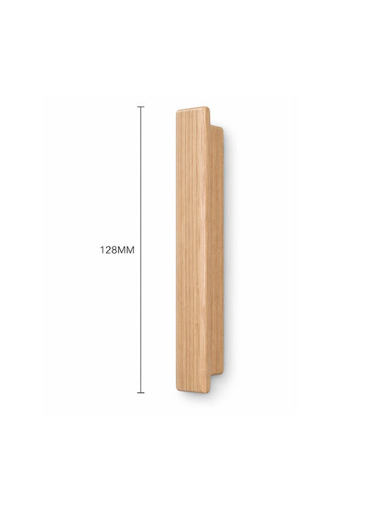 Finetto Furniture Handle Made of Oak Wood with Hole Centers 128mm 273-UPR0066#12