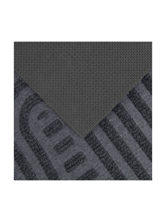 5Five Non-Slip Rectangular Black Rug 60x90cm