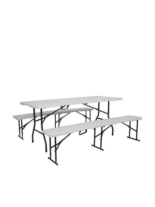 Plastic Outdoor Catering Table Foldable White 91x74x7cm