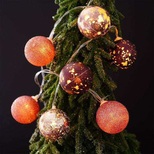 10 LED Weihnachtsbeleuchtung Lila Batteriebetriebene in Reihe