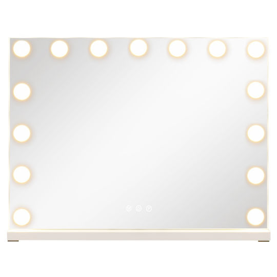 Costway Καθρέπτης Μακιγιάζ Τοίχου με Φως 45.5x58cm Κίτρινος