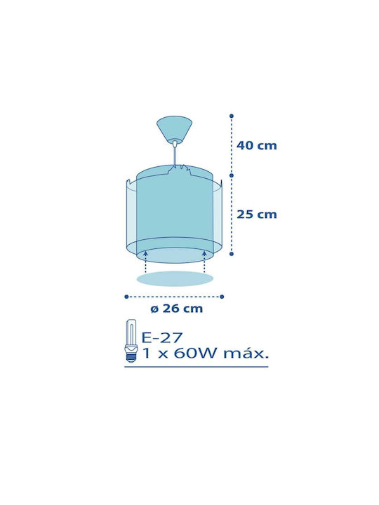 Ango My Little Jungle Single-Light Kids Ceiling Pendant Light Plastic 15W E27 Socket Light Blue