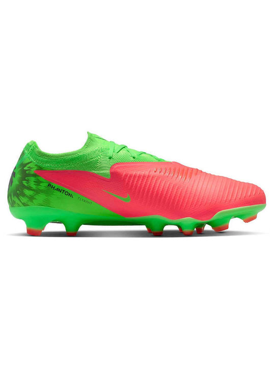 Nike Phantom 6 Low Pro Erling Haaland Football Shoes with Cleats FG Hot Punch / Green Strike / Black