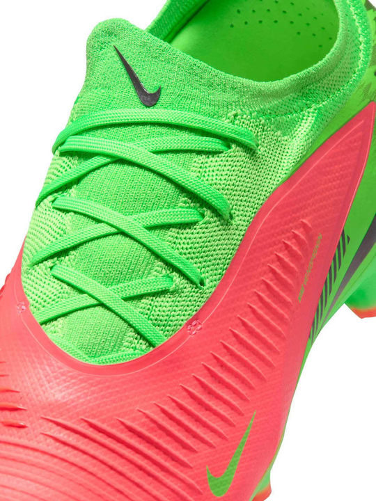 Nike Phantom 6 Low Pro Erling Haaland Football Shoes with Cleats FG Hot Punch / Green Strike / Black