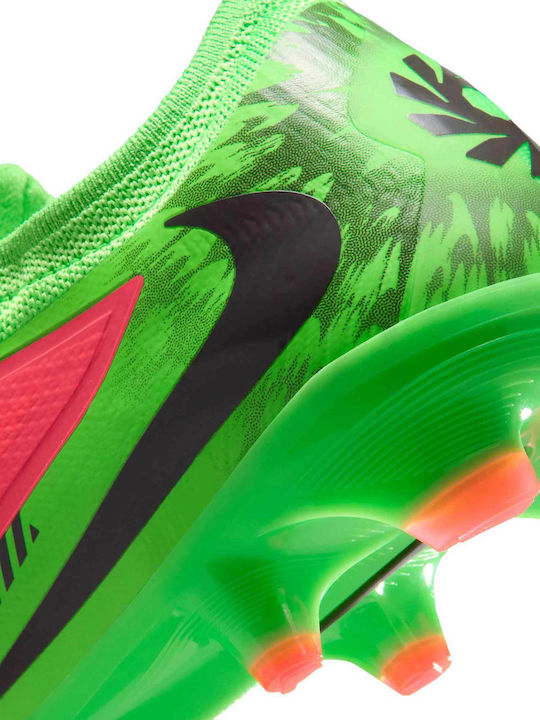 Nike Phantom 6 Low Pro Erling Haaland Football Shoes with Cleats FG Hot Punch / Green Strike / Black