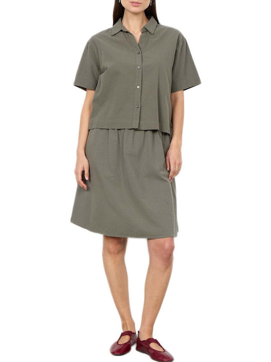 Soya Concept Short Sleeve Women's Shirt Olive
