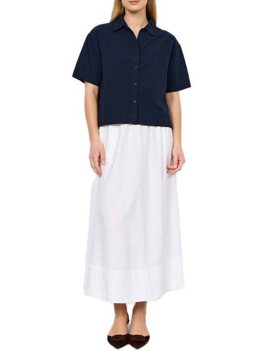 Soya Concept Short Sleeve Women's Shirt Blue