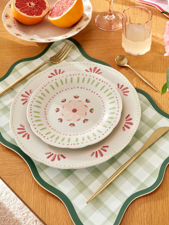 Shallow Pink Porcelain Plate with Diameter 27cm