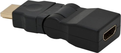 Adaptor Hdmi Rotativ 180° Conector Hdmi Feminin-la-feminin Contacte Placate cu Aur Negru 1 Bucată