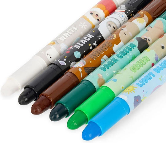 Σετ Κηρομπογιών Twist Up Teddy Friends 12 Χρώματα 8mm Legami