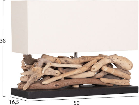 HomeMarkt Twiggy Μεταλλικό Πορτατίφ για Ντουί E27 με Λευκό Καπέλο και Καφέ Βάση