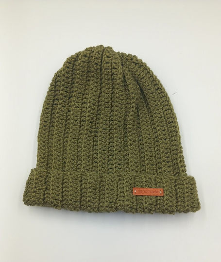 Beanie Unisex Strickmütze in Khaki Farbe