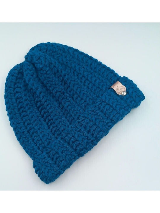 Beanie Unisex Strickmütze in Blau Farbe