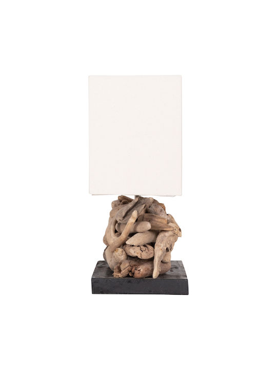 HomeMarkt Twiggy Metal Table Lamp for E27 Socket with White Shade and Brown Base