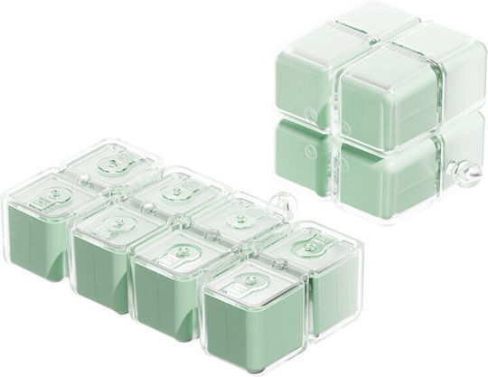 Cutie de Medicamente Flippy Model Cub Rubik cu Curea de Agățat Dispenser Portabil de Pastile Organizator de Pastile Estimat pentru 7 Zile 7,3 X 6 X 6 Cm Verde Deschis