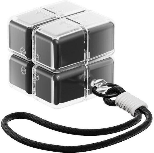 Cutie de Medicamente Flippy Model Cub Rubik cu Curea de Agățat Dispenser Portabil de Medicamente Organizator de Pastile Estimat pentru 7 Zile 7,3 X 6 X 6 Cm Negru