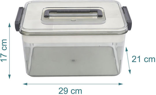 Relaxdays Plastic Medicine Box Beige Transparent Gray 17x21x29 Cm