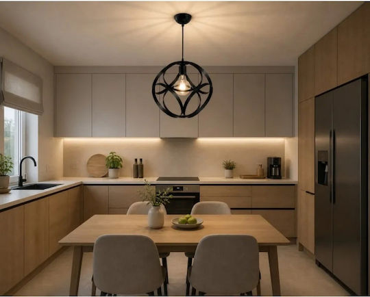 NG Santas Black Pendant Ceiling Light 38x38x80cm