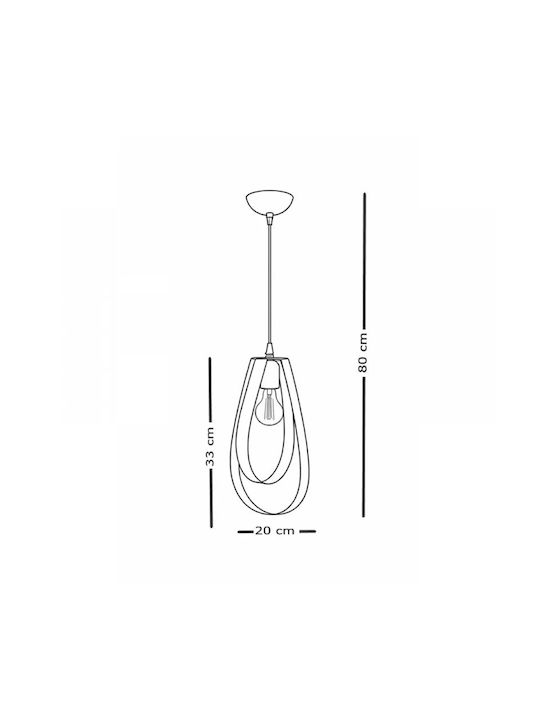 NG Santas Copper Hanging Ceiling Light 20x80cm
