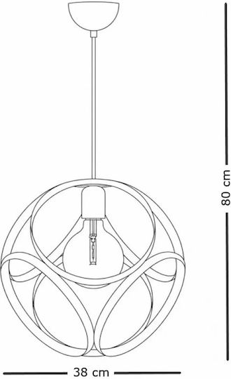 NG Santas Black Pendant Ceiling Light 38x38x80cm