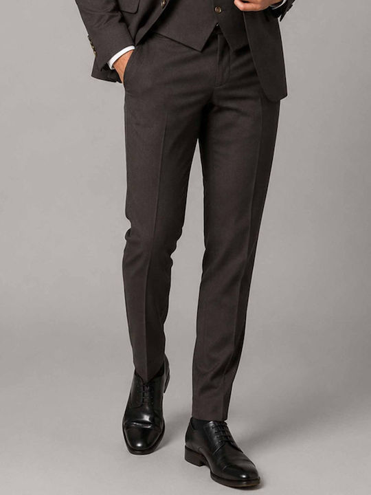 Men's Groom's Suit with Vest with Slim Fit Brown