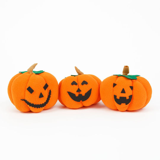 Halloween Textil Kürbis Dekorationsset 3 Stück 10x10x11 cm Verschiedene Designs
