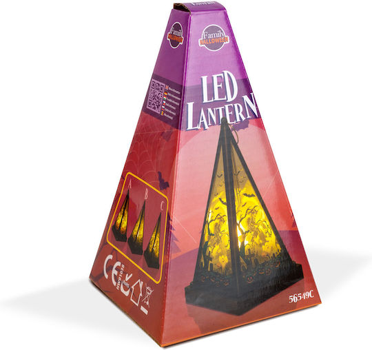 Led Halloween Lantern Witch Warm White Black Portable 9.5x9.5x17 Cm 2xaaa