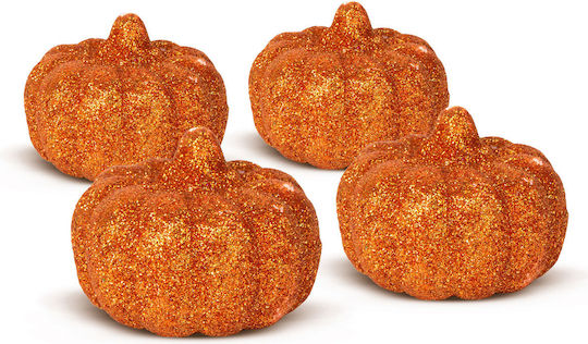Halloween Kürbisdekoration Aus Schaum Glitzer 5,2 cm Set Mit 4 Stück
