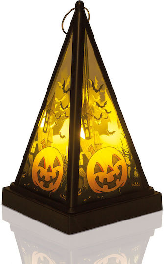 LED Halloween Laterne Kürbis Warmweiß Schwarz Tragbar 9,5x9,5x17 cm 2xAAA