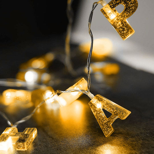 Happy Birthday Anniversary Led 13 Leduri Alb Cald 2 X Aa 2 M Argintiu Sclipici Decorațiuni Pentru Petreceri