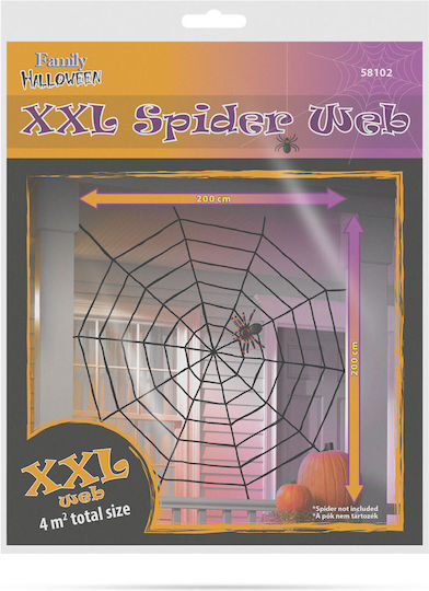 Halloween Decoration Extendable Spider Web 200x200 Cm Black Plush Material
