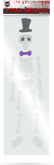 Halloween Skeleton Sticker Reusable Gel 46x12 Cm Window Decoration Without Adhesive