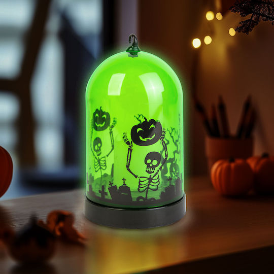 Decorațiune Led Halloween Verde 3 X Aaa 8 X 12,5 Cm Alb Cald Vrăjitoare Liliac Plastic