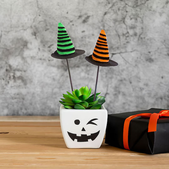 Set De Decorare Halloween 3 Pălării De Vrăjitoare Pe Țepi 20x7 Cm Plastic