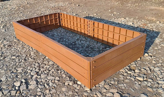 Prosperplast Pat de Flori pentru Gard de Grădină din Lemn Maro