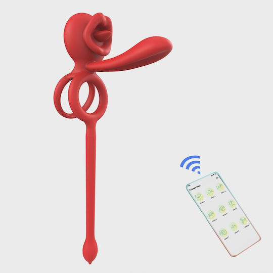 Tongue Ring Sleeve & Anal Stim App Usb Red